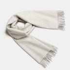 Natural Baby Alpaca Maxi-Scarf with Fringes
