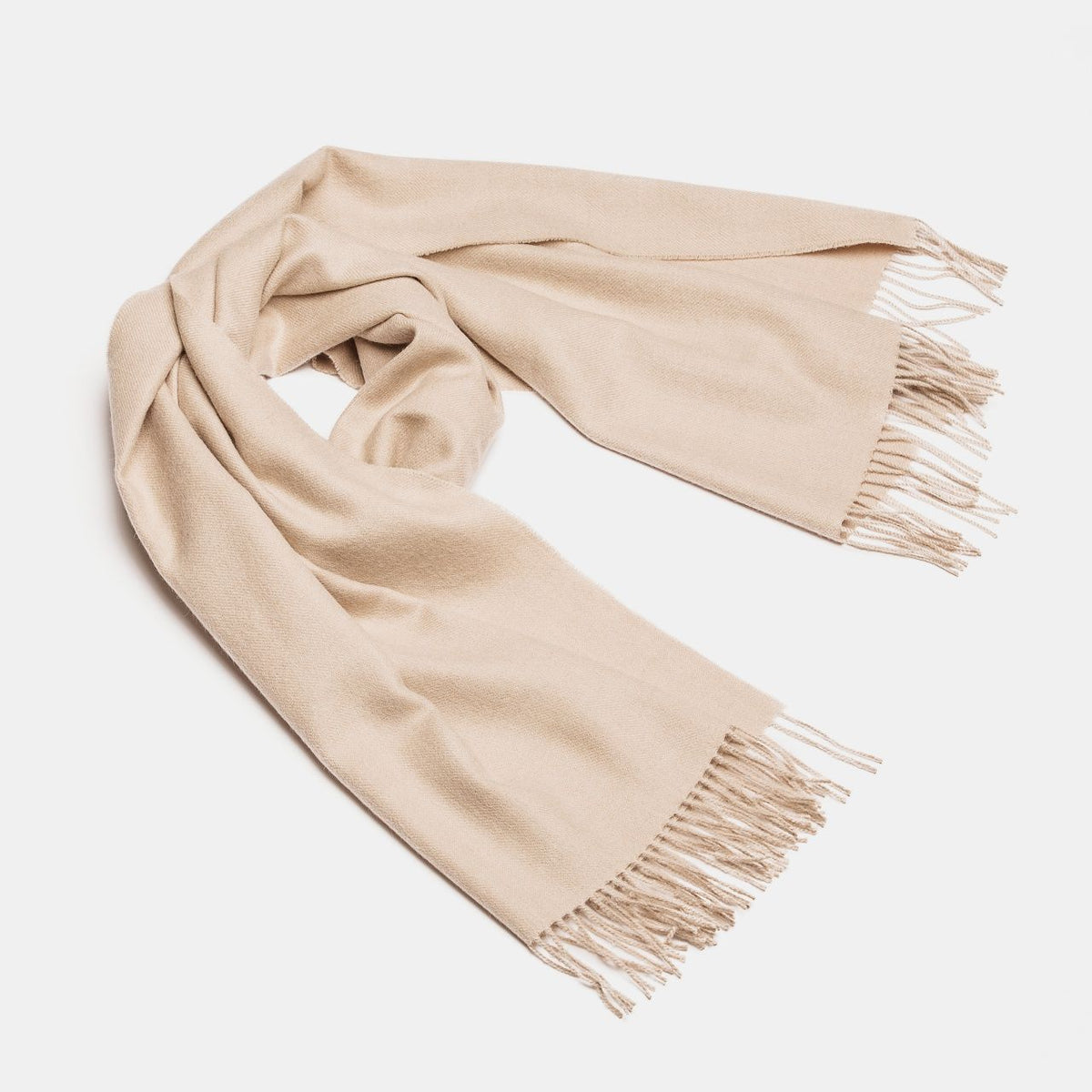 Natural Baby Alpaca Maxi-Scarf with Fringes